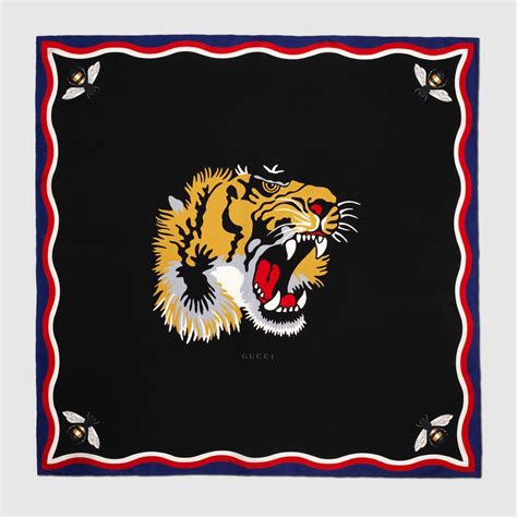 gucci scarf with tiger|gucci head scarf silk.